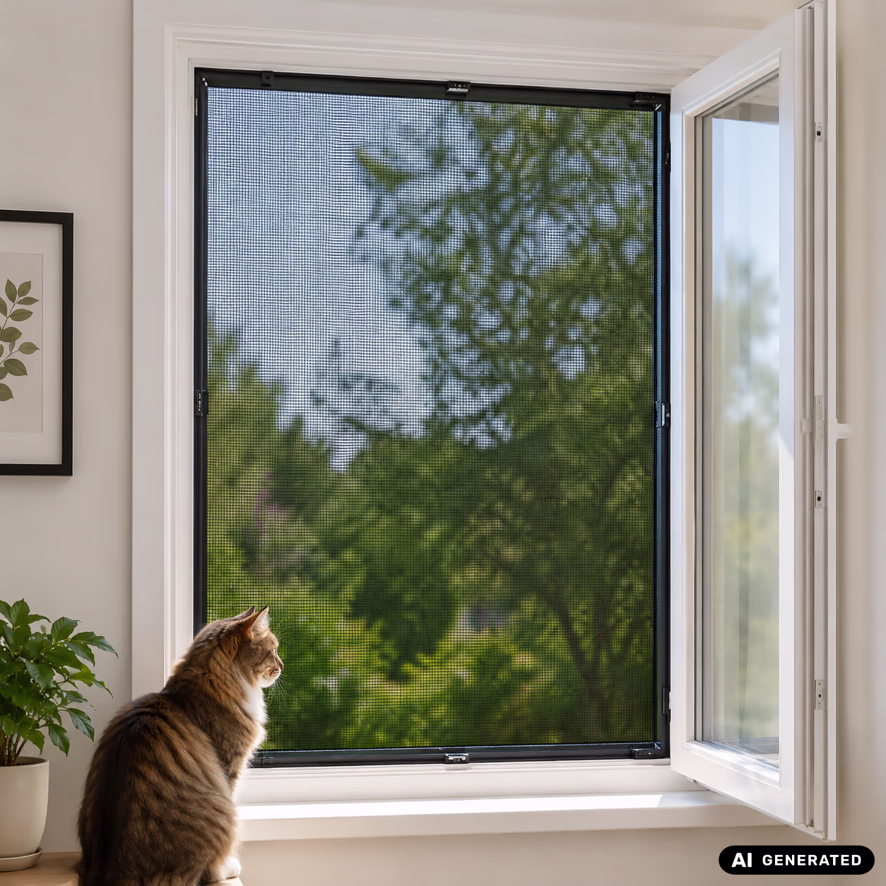Petscreen für Fliegengitter am Fenster