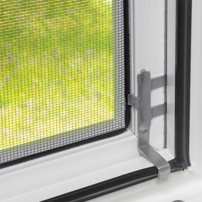 Fliegengitterrahmen weiß, mit Winkellasche befestigt