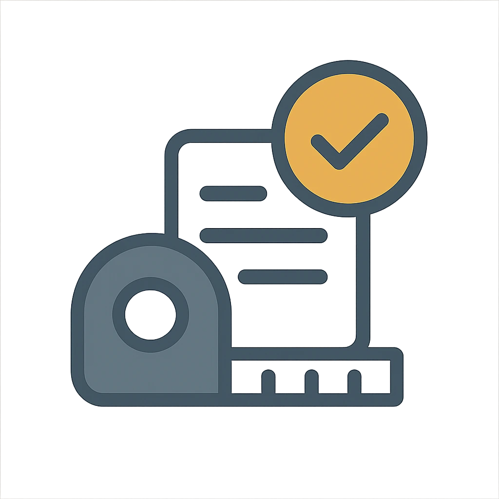 Icon für Maßband und Notizmöglichkeit bereithalten