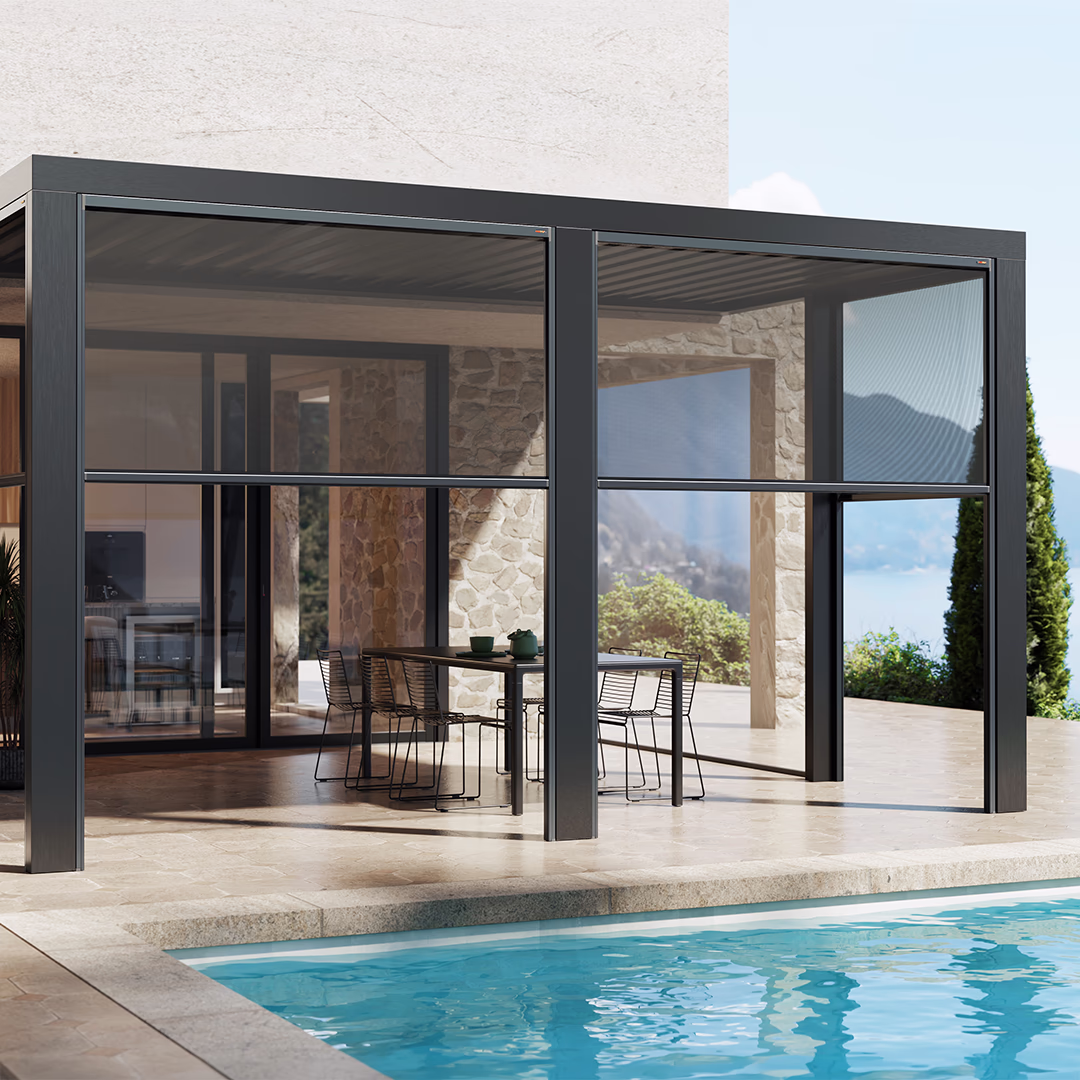 Insetto GmbH Elektrisches Fliegengitterrollo für Pergola & Terrasse