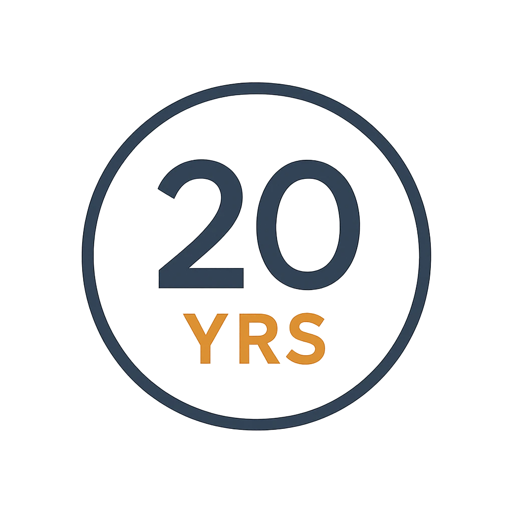 Icon für 20 Jahre Materialgarantie