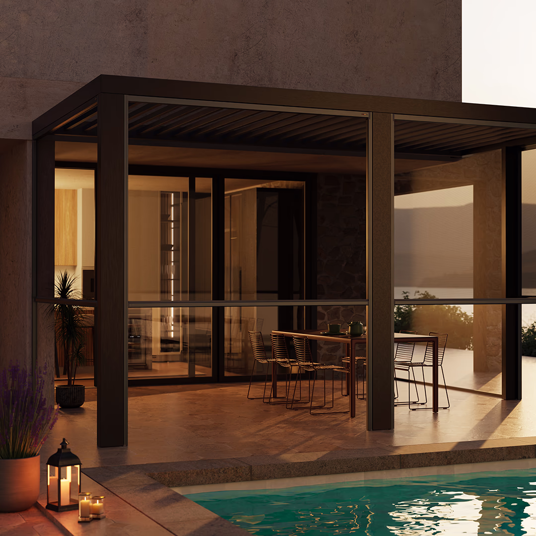 Insetto GmbH Elektrisches Fliegengitterrollo für Pergola & Terrasse